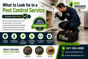 Pest control technician inspecting kitchen cabinets for pests with guaranteed service in Bramalea Brampton