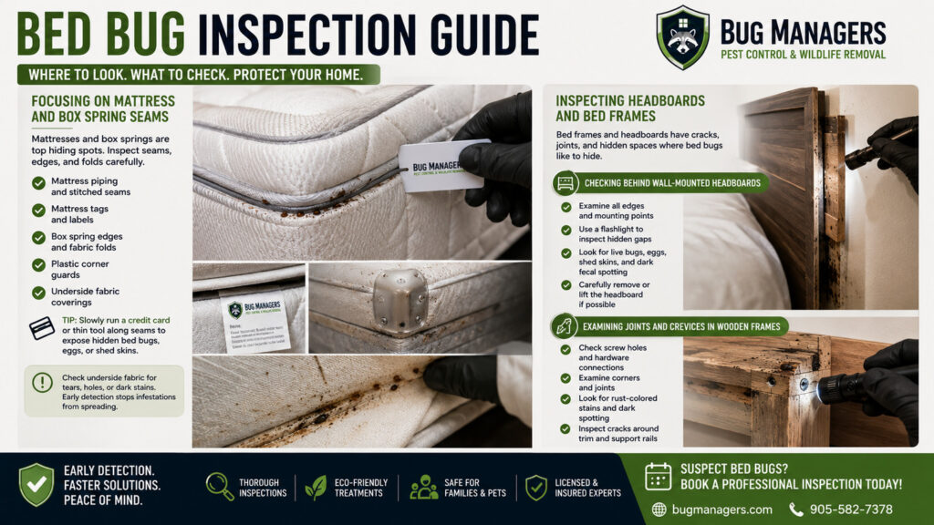 A thorough bed bug inspection of mattresses, box springs, headboards, and bed frames can uncover hidden infestations before they become a costly problem. A thorough bed bug inspection of mattresses, box springs, headboards, and bed frames can uncover hidden infestations before they become a costly problem.