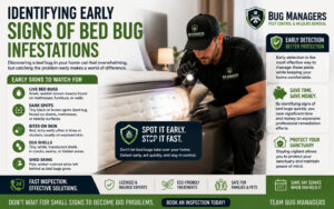Identifying early signs of bed bug infestations Discovering a bed bug in your home can feel overwhelming, but catching the problem early makes a world of difference.